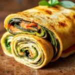 Un omelette japonés vibrante y apetitoso