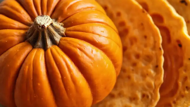 Calabaza naranja vegana, textura apetitosa y dorada