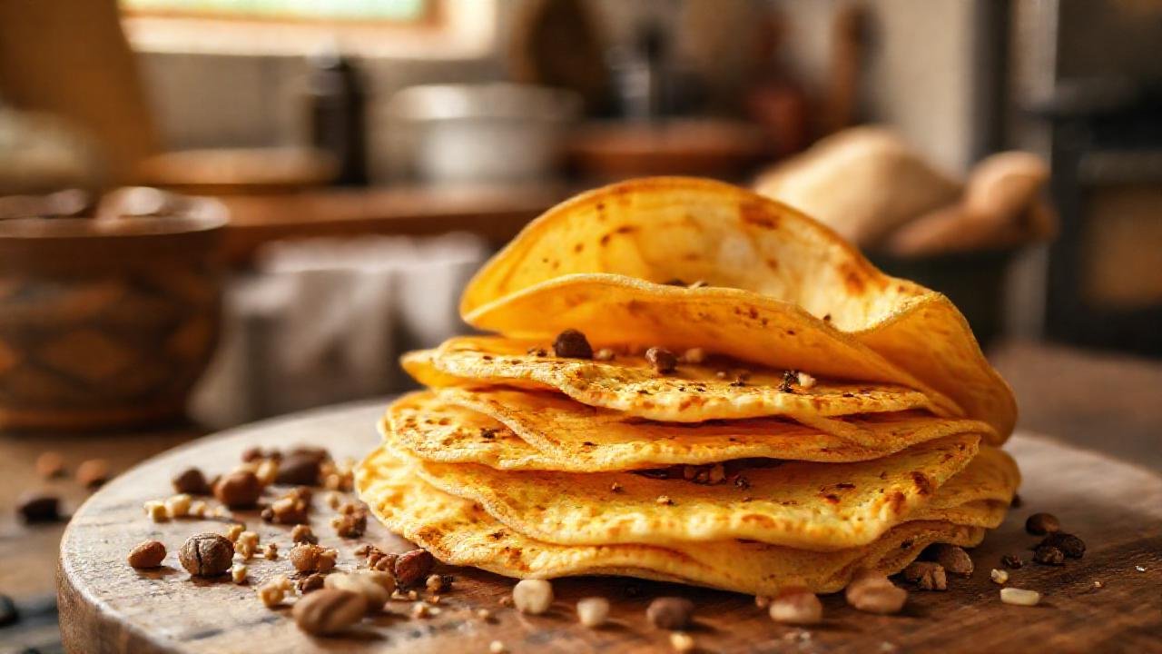 Desayuno rústico, textura cálida y acogedora