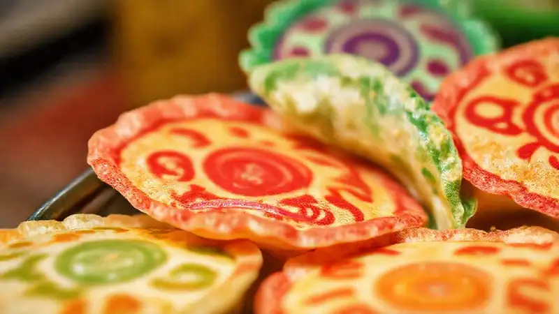 Galletas coreanas vibrantes atraen el apetito