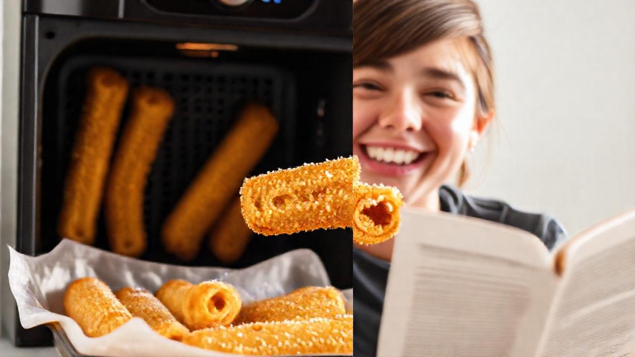 Churros saludables, crujientes y dorados en estudio