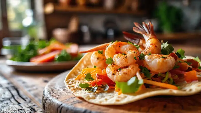 Tortilla vibrante y apetitosa en detalle