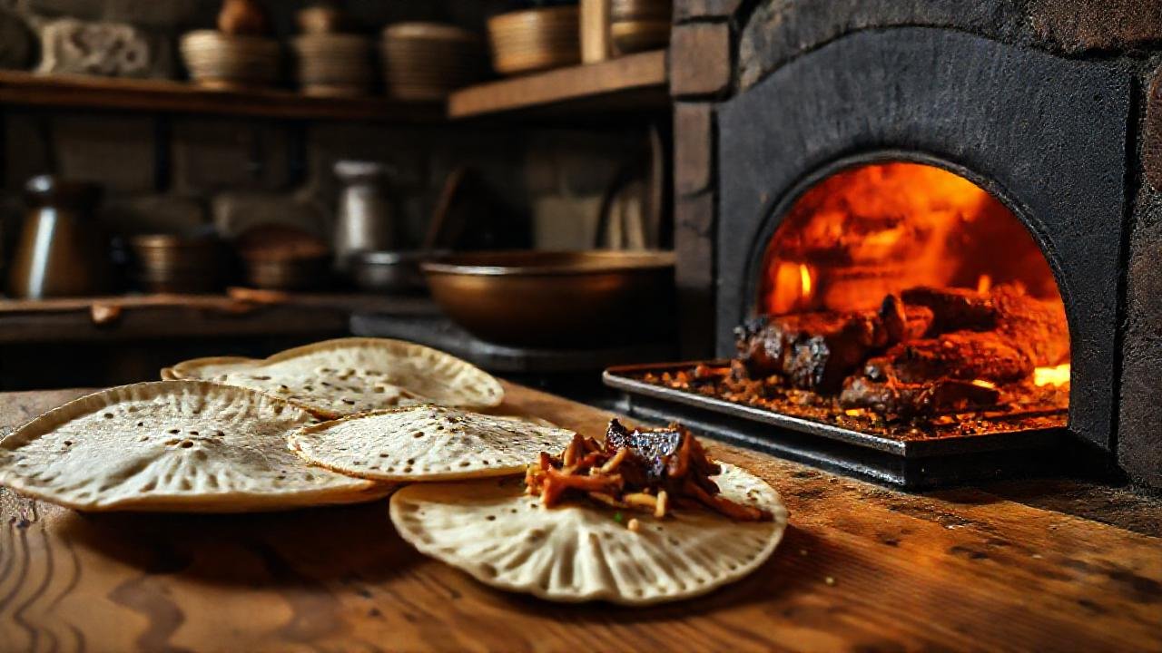 Cocina rústica: cerdo chispeante y tortillas