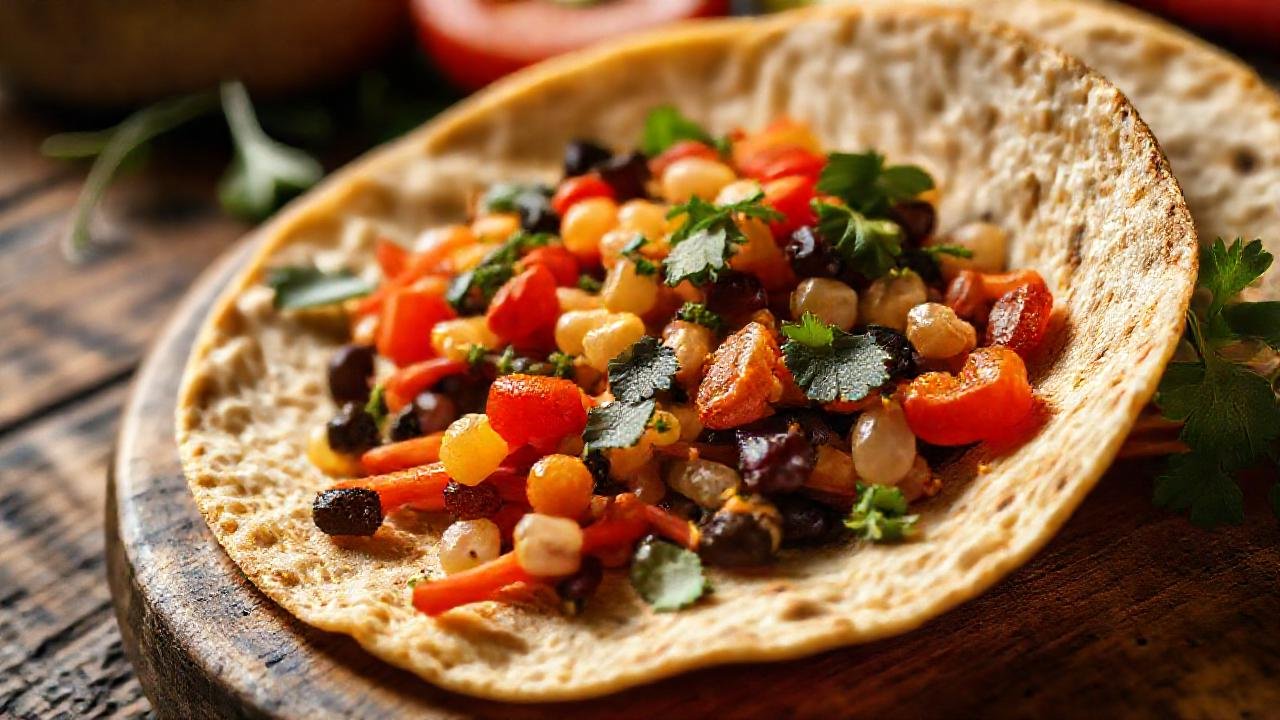 Una tortilla vegana, deliciosa y colorida