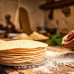Tortas recién hechas en cocina mexicana