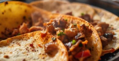 Tortillas de cerdo brillan