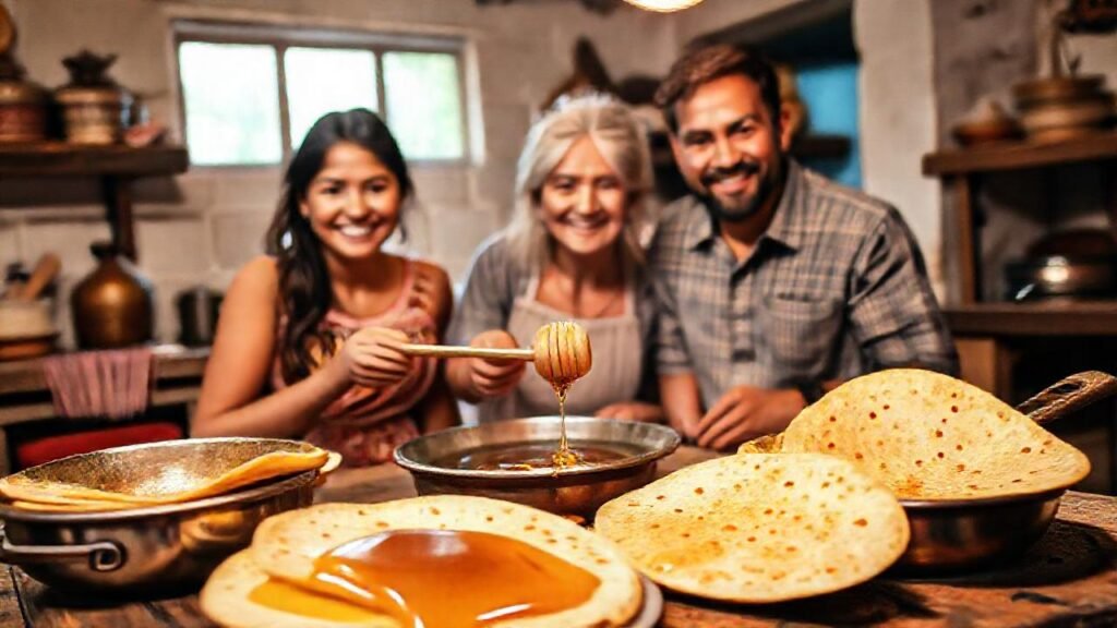 Familia feliz en cocina acogedora