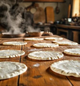 Familia prepara tortillas calientes en cocina