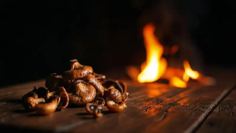 Un tavolo rustico invita a comer