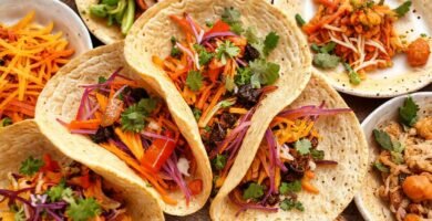 Comida mexicana vibrante y alegre