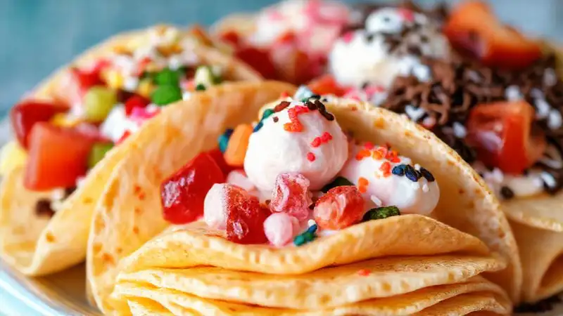 Helado colorido y delicioso con variedad