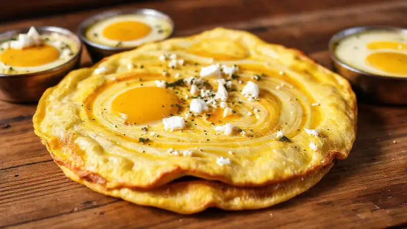 Un omelette griego apetitoso y detallado