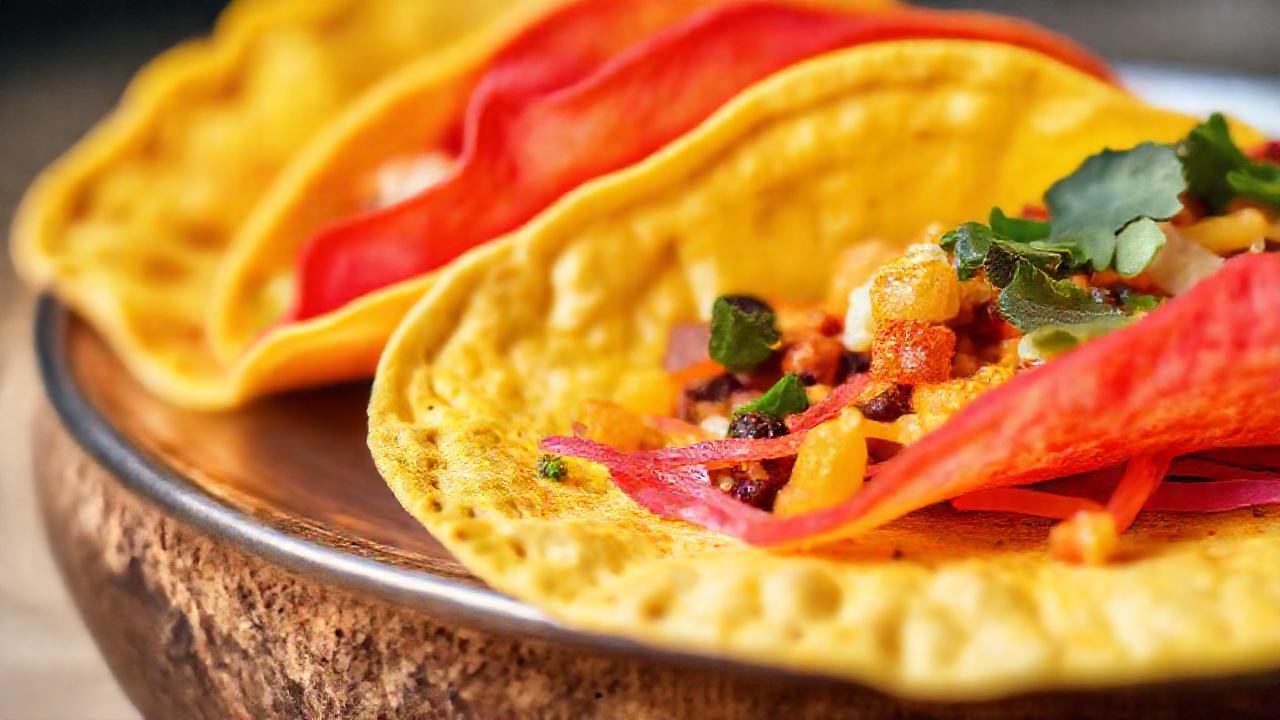 Tortillas vibrantes y apetitosas, arte culinario