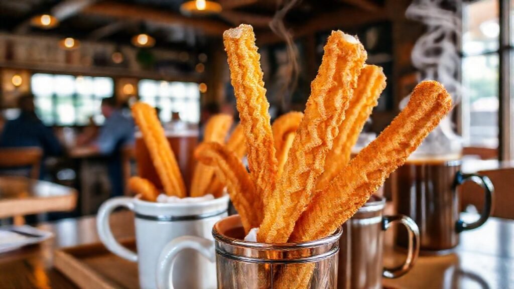 Un café acogedor con churros deliciosos