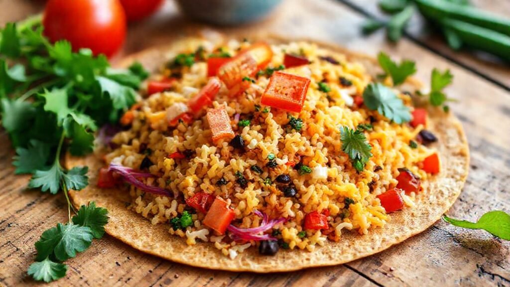 Tortilla vegana: colorida