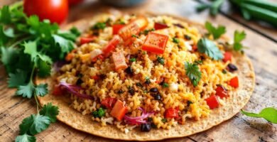 Tortilla vegana: colorida