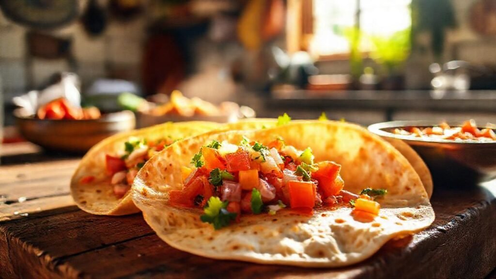 Tortillas cálidas y salsa