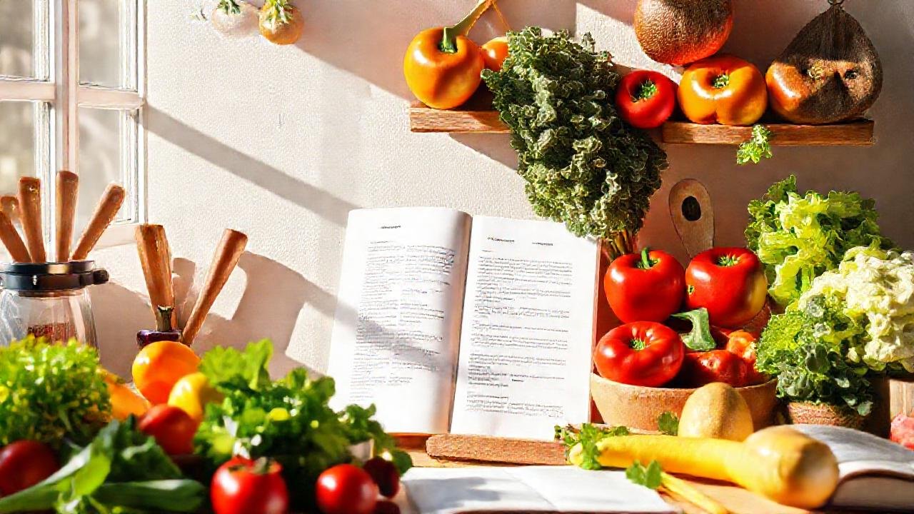 Alimentos frescos y sol, recetas felices