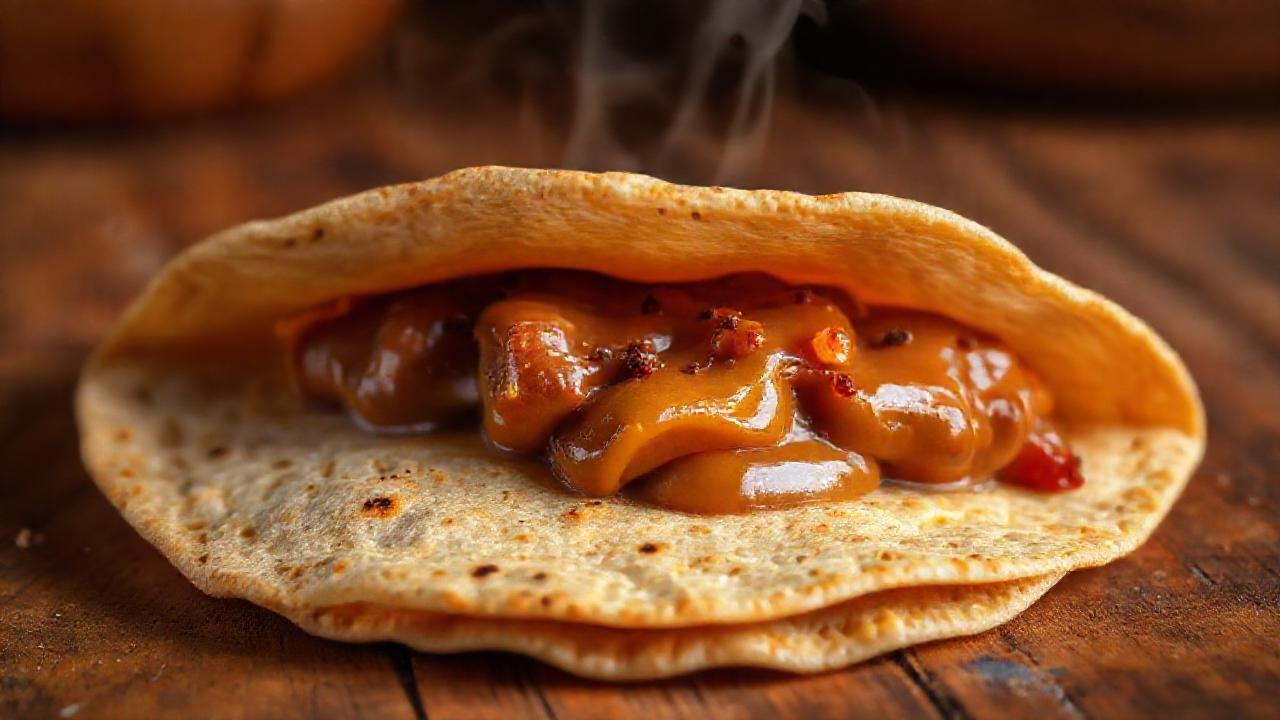 Tortilla vegana dulce de leche, apetecible