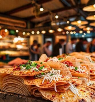 Un puesto alemán ofrece tortillas cálidas y felices