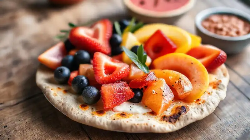 Una tabla de fruta apetitosa y sencilla