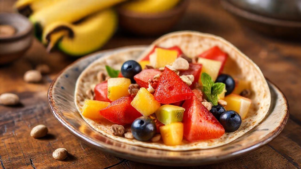 Tortilla colorida y apetitosa en estudio