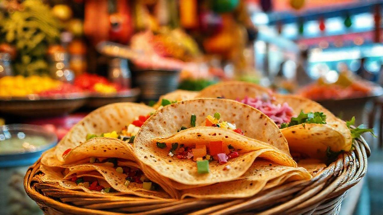 Un vibrante mercado de tortillas deliciosas