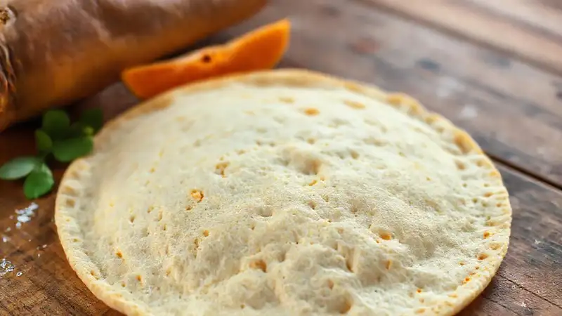 Tortilla naranja vegana, apetitosa y tradicional