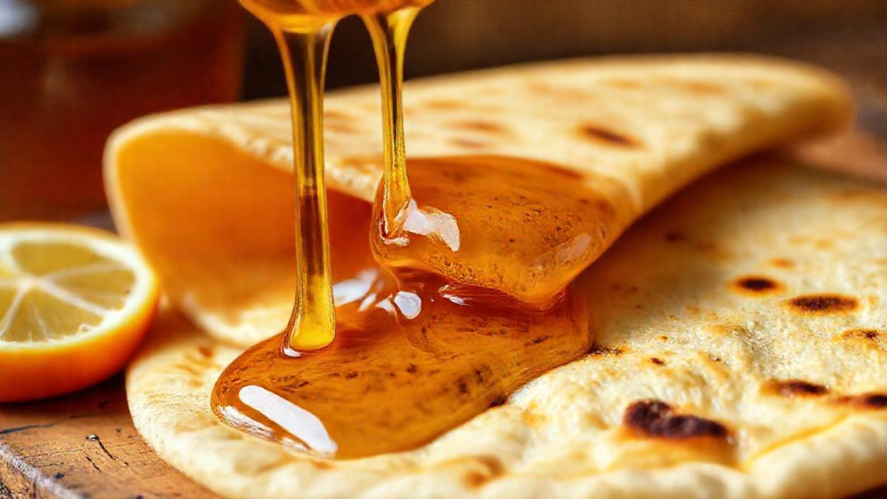 Miel dorada y tortilla, desayuno saludable