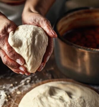 Manos crean masa tradicionalmente