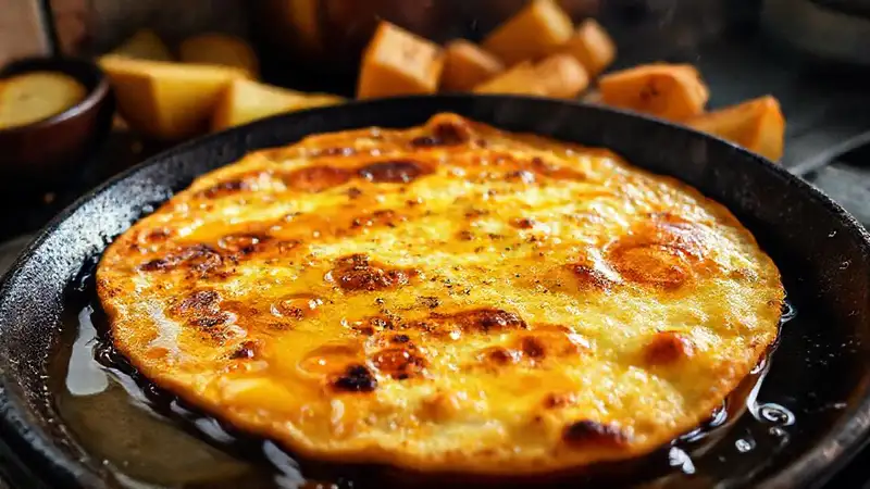 Una tortilla española dorada y apetitosa