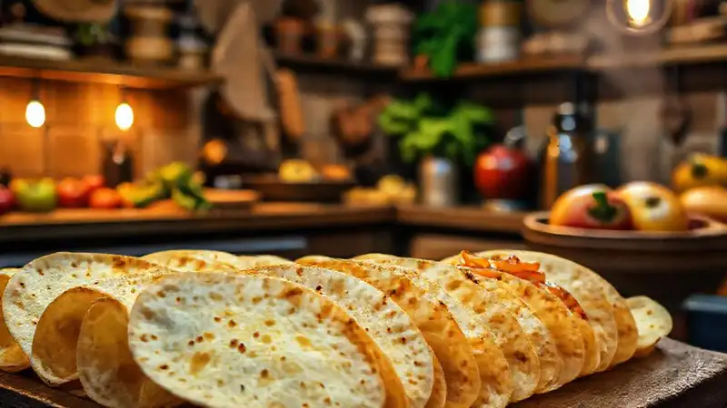 Tortillas y manzanas caramelizadas