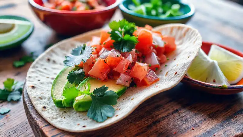 Tortilla con salsa