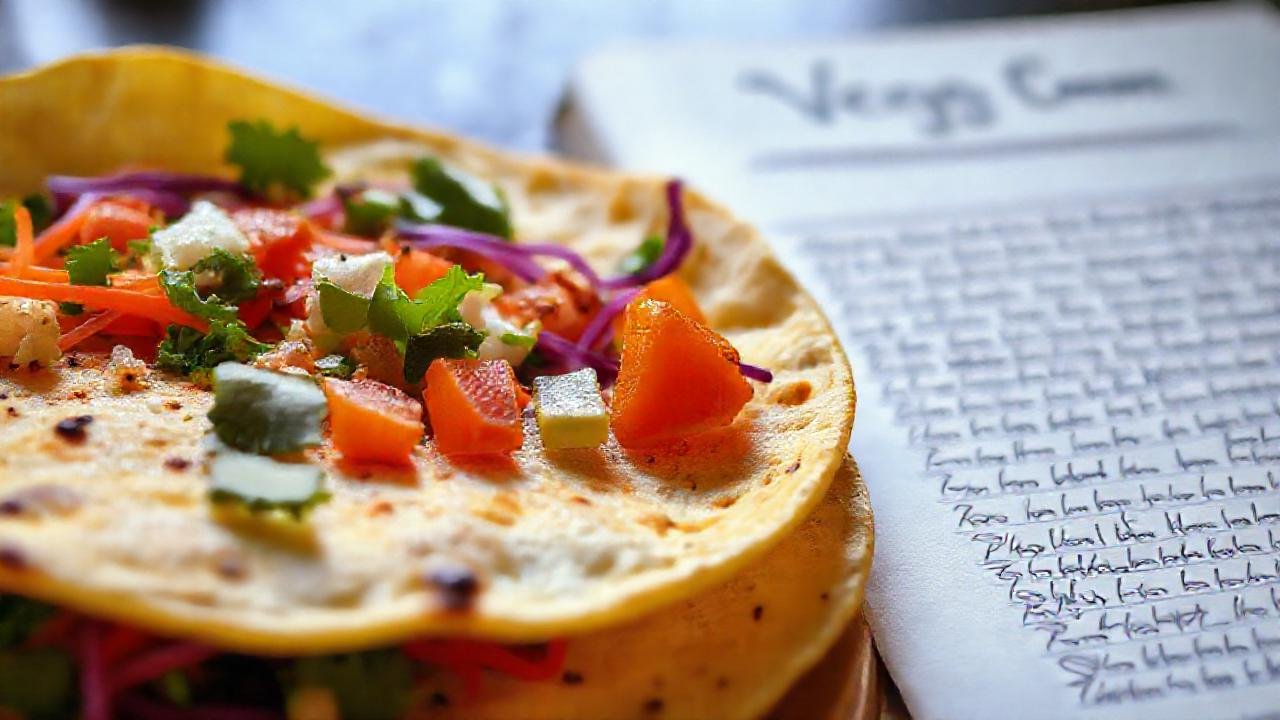 Receta vegana atractiva en cubierta