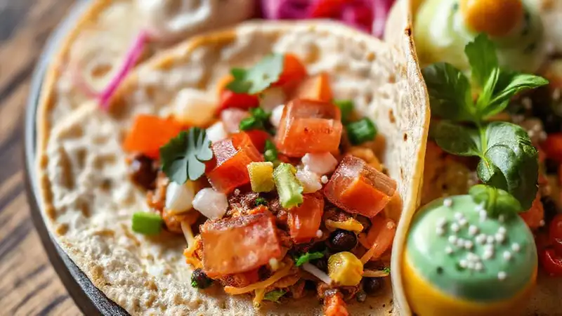 Una tortilla vegana atractiva en portada
