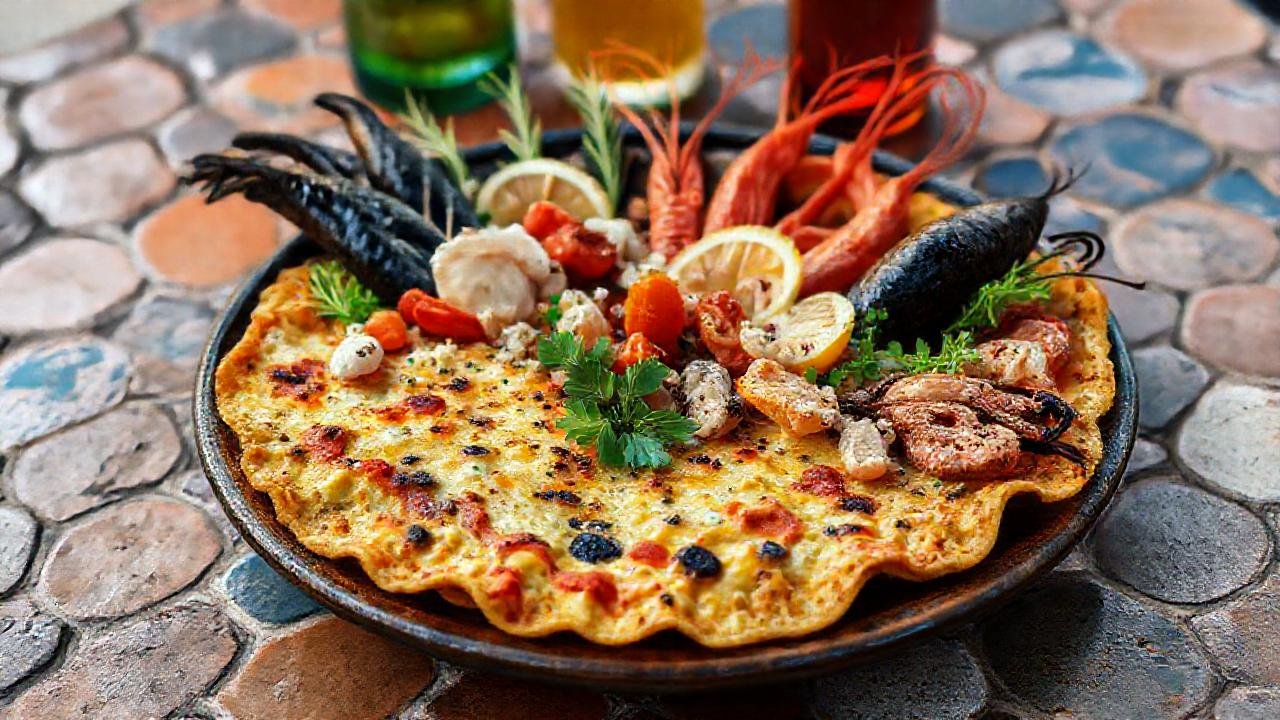 Un festín español de mariscos apetitoso