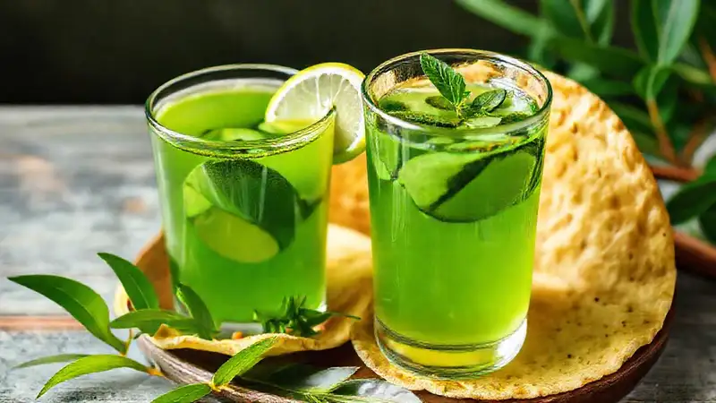 Té verde tropical, colores vibrantes y calma