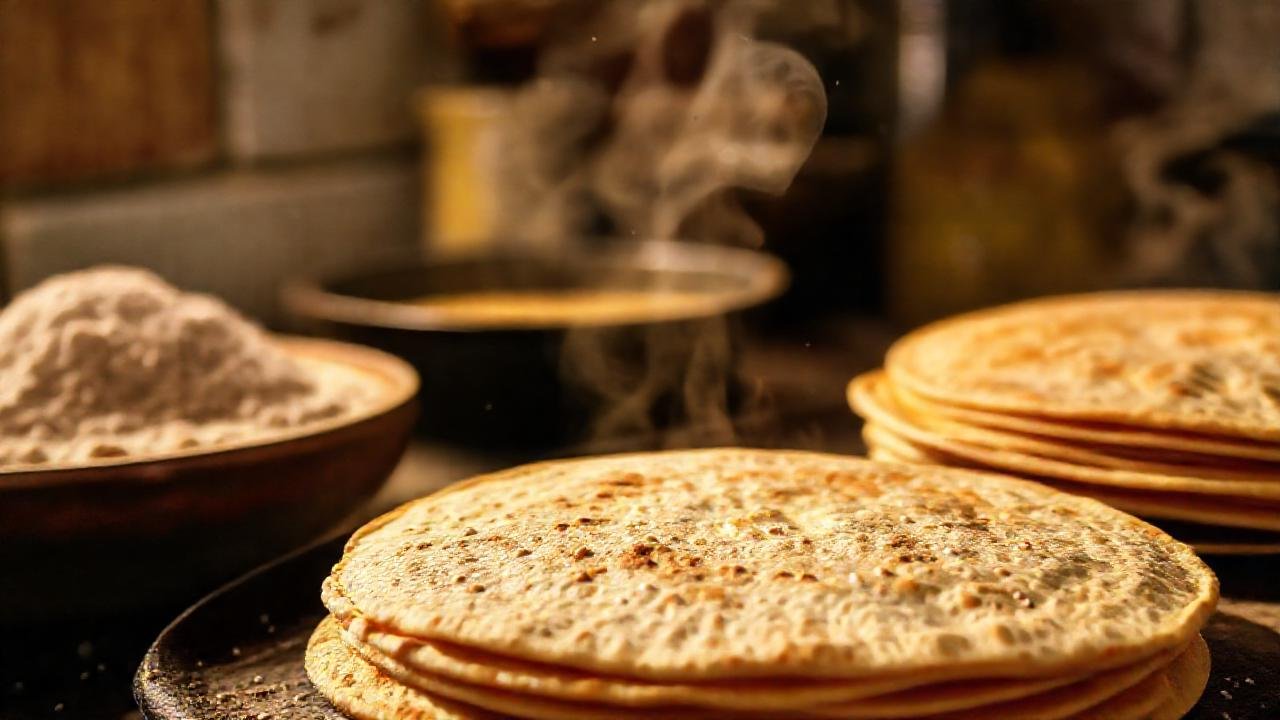 Tortillas cálidas y acogedoras en cocina