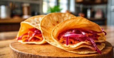 Tortillas cálidas y frescas en cocina