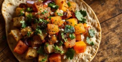 Patatas vibrantes y veganas