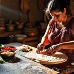 Mujer mexicana prepara tortillas tradicionales
