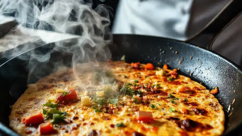 Una tortilla argentina caótica y apetitosa se cocina