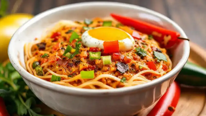 Un vegan menemen colorido y apetitoso