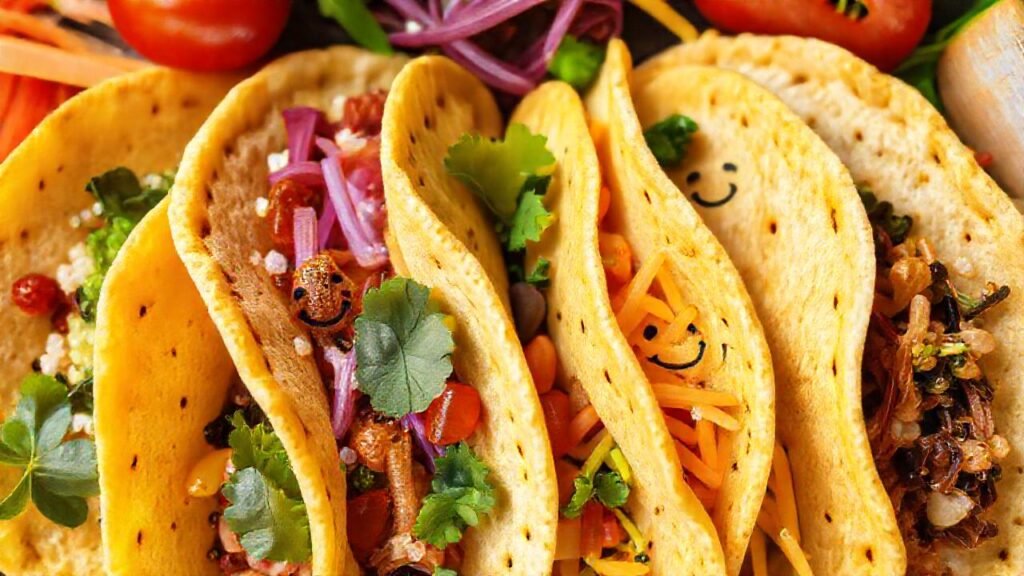 Tortillas saludables y alegres iluminan la mesa