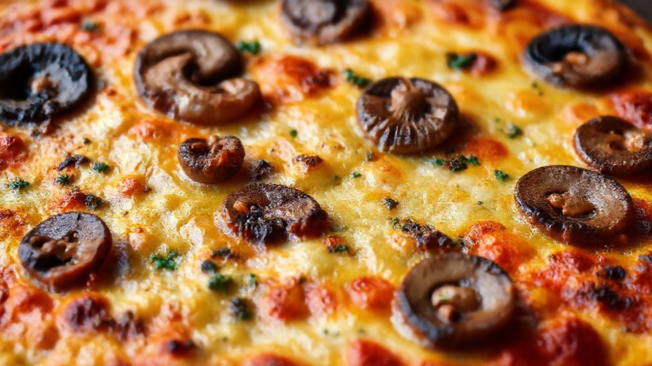 Tortilla española con setas apetitosas