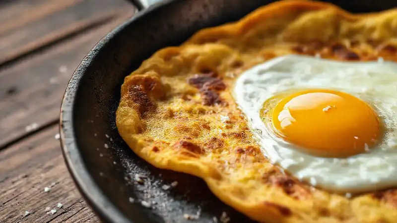 Tortilla dorada argentina, apetitosa y cálida