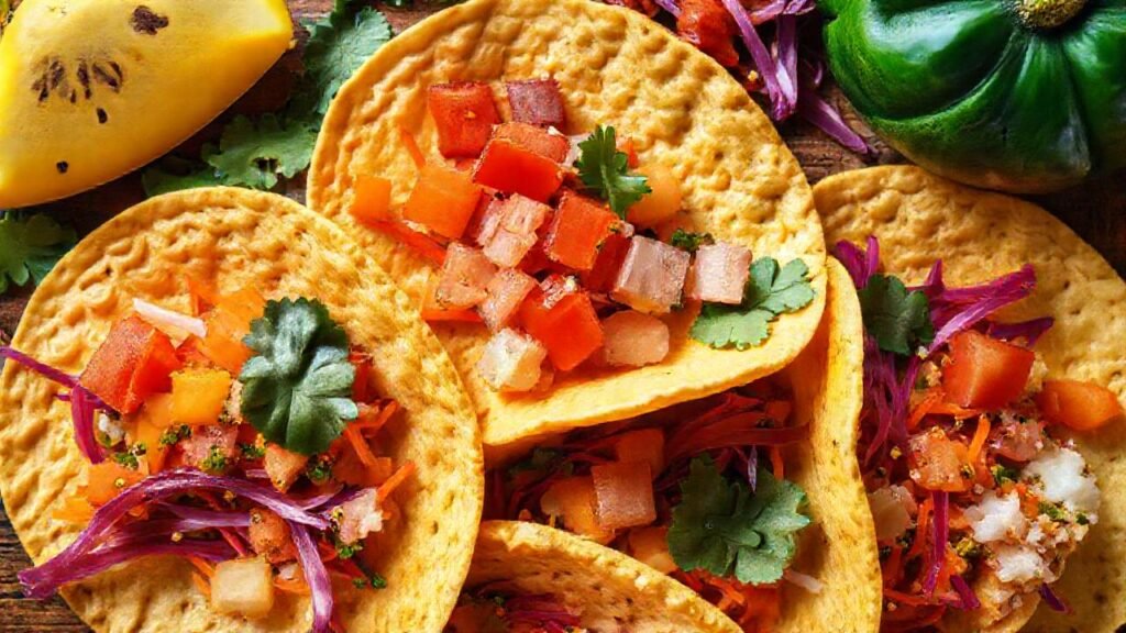 Tortillas tropicales vibrantes apetitosas en fotografía
