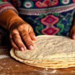 Manos mexicanas elaboran tortillas coloridas