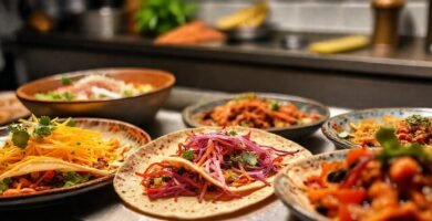 Tortillas keto ofrecen platos coloridos y apetitosos