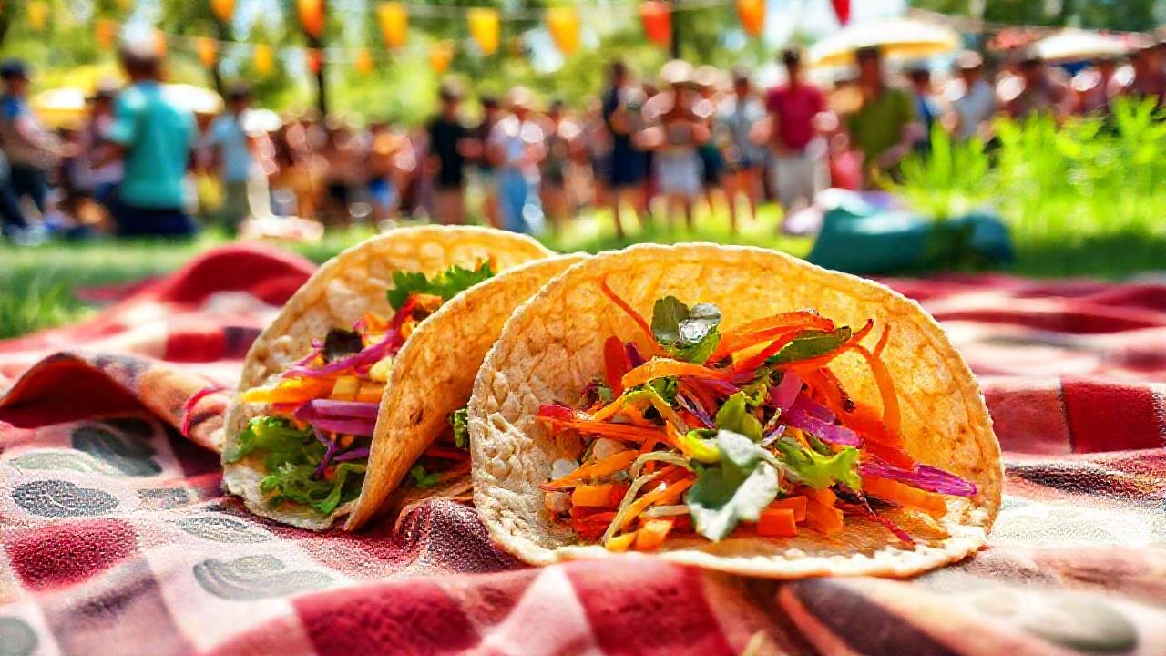 Un picnic alegre y saludable florece